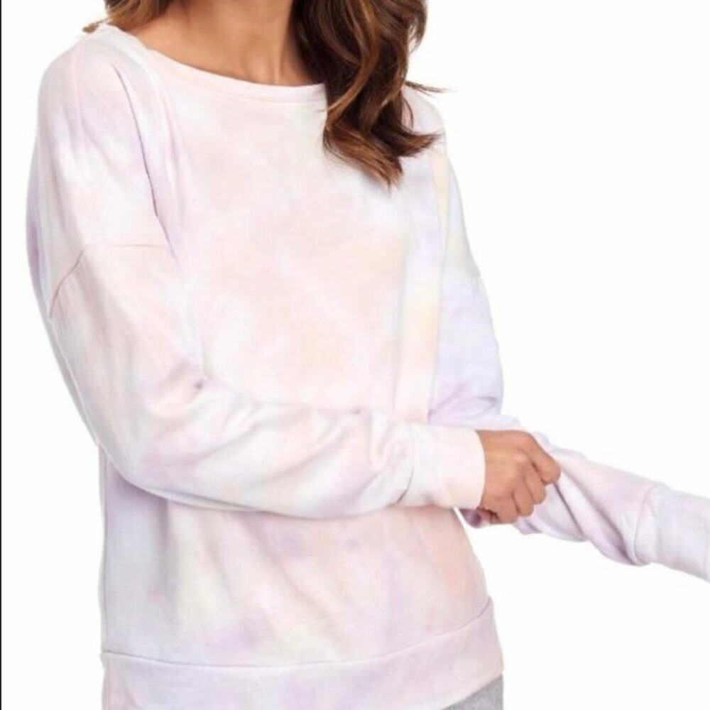 Betsey Johnson Performance Pastel Tie Dye Top Size Large
